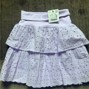 Zara light purple shuffle ruffle waist skirt 13-14 NWT